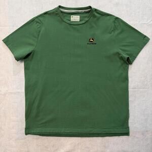 John Deere Men's XL T-Shirt Green Embroidered Logo Short Sleeve EUC
